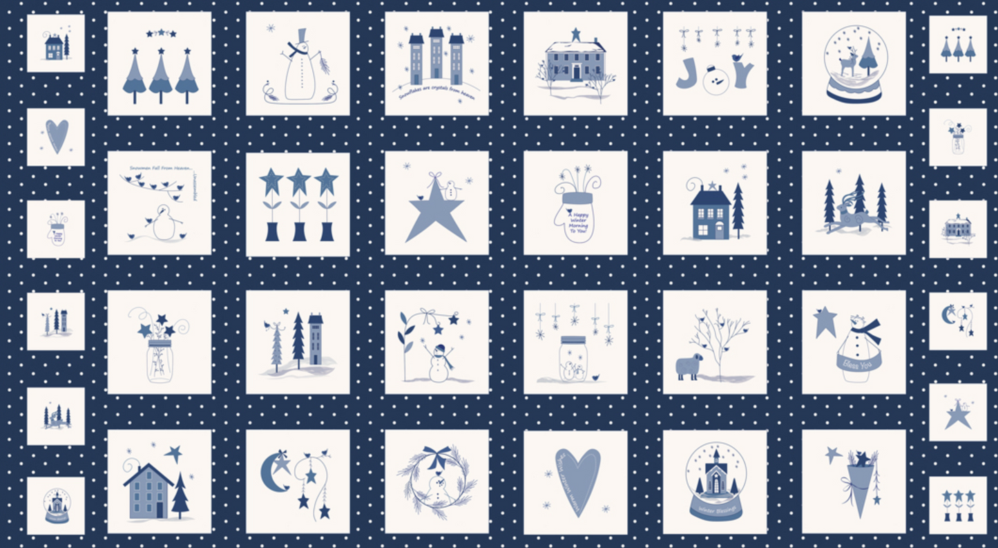 Crystal Lane Panel by Bunny Hill Designs for Moda Fabrics - Winter Blue 2980 15