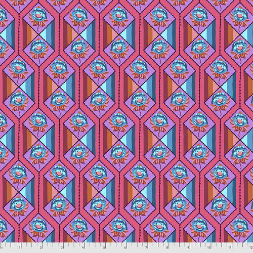 *1.5 Yards Precut* Bright Eyes Collection by Anna Maria for Free Spirit Fabrics - Facets in Coral PWAH157 *end of bolt*