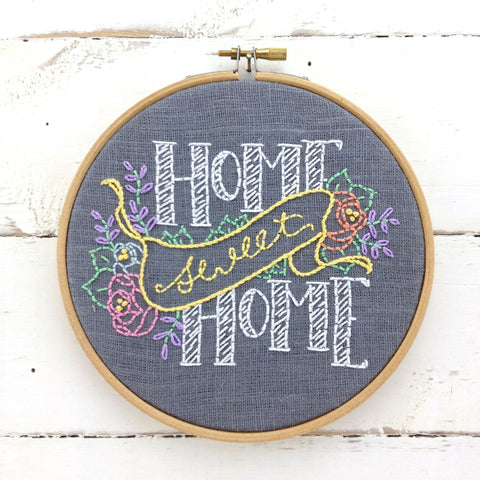 Home Sweet Home Embroidery Kit by iHeartStitchArt
