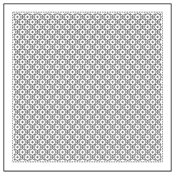 Sashiko Sampler Juji-hanazashi H-1016/H-2016