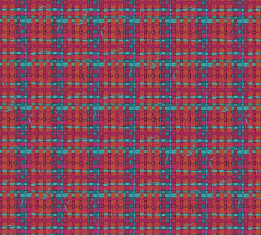 Land Art 2 by Odile Bailloeul for Free Spirit Fabrics - Tressage in Rouge PWOB070.Rouge