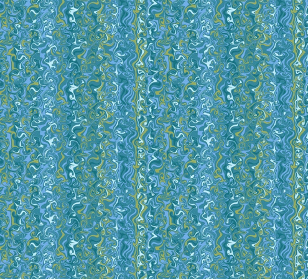 Land Art 2 by Odile Bailloeul for Free Spirit Fabrics - Whirlpools in Blue PWOB071.Blue