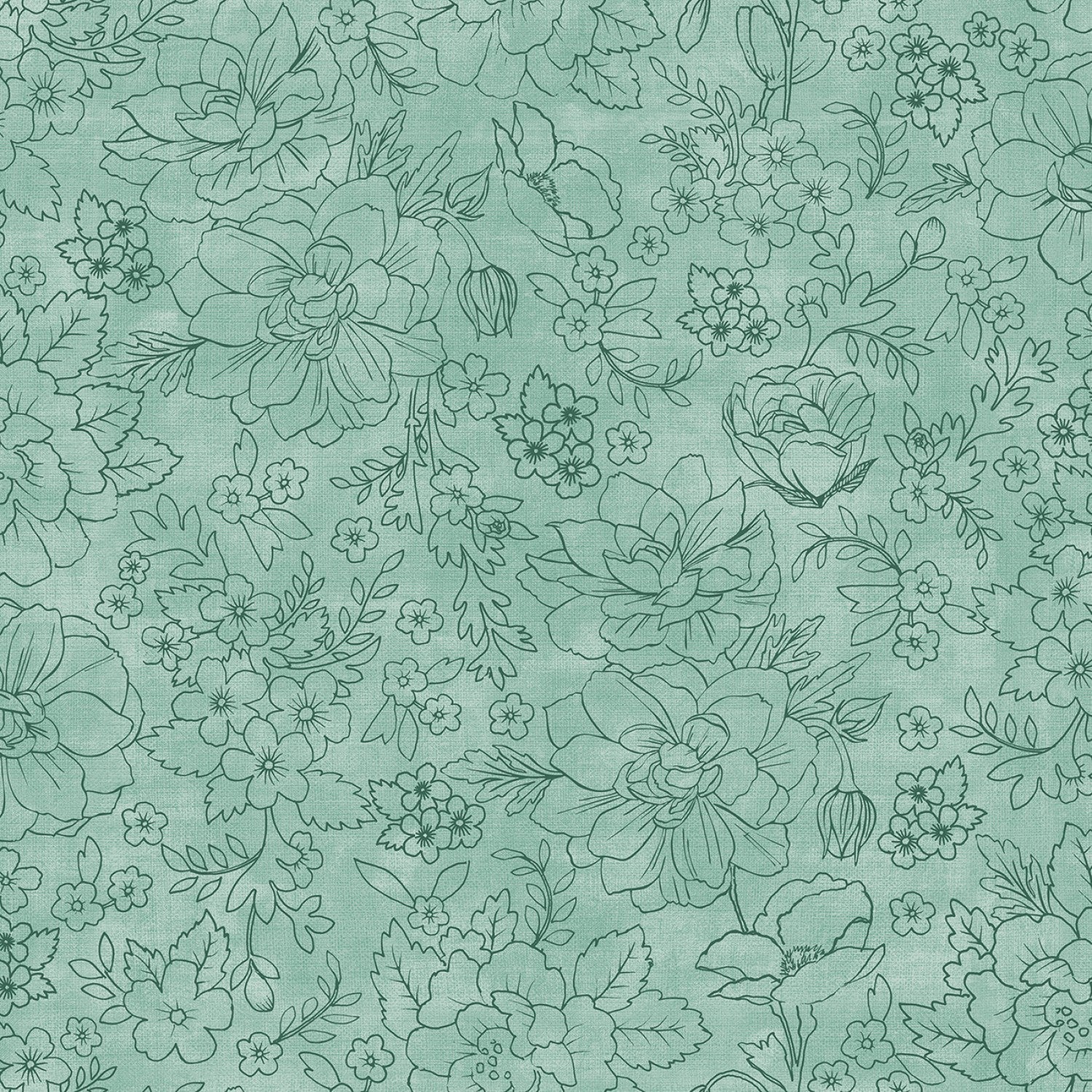Lilac & Sage by Punch Studio for RJR Fabrics - Mint Toile PS104-M17