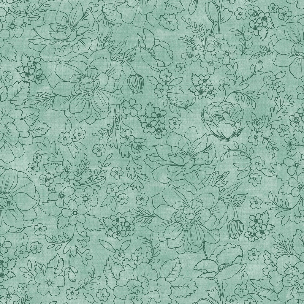 Lilac & Sage by Punch Studio for RJR Fabrics - Mint Toile PS104-M17