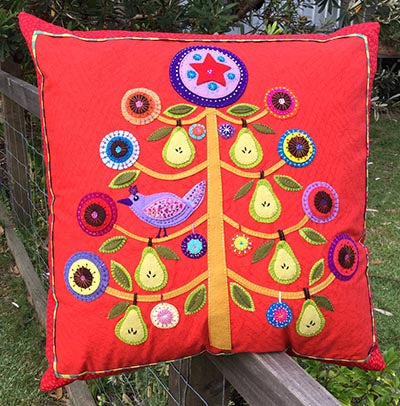 Partridge in a Pear Tree Cushion Pattern by Wendy Williams