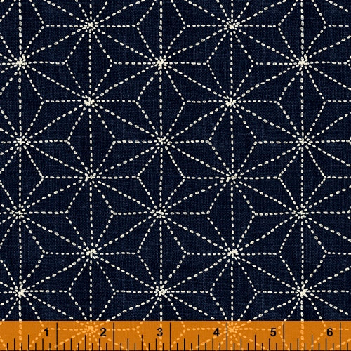 Sashiko Collection by Whistler Studios for Windham Fabrics - 51812-2 Stars on Indigo