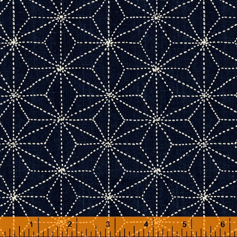 Sashiko Collection by Whistler Studios for Windham Fabrics - 51812-2 Stars on Indigo