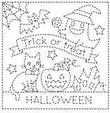 Sashiko Sampler Halloween in Black or White