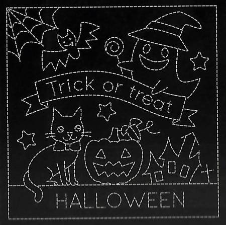 Sashiko Sampler Halloween in Black