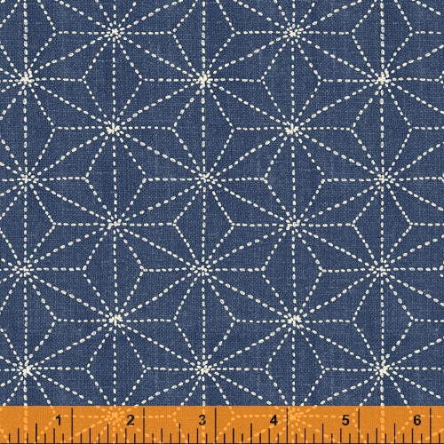 Sashiko Collection by Whistler Studios for Windham Fabrics - 51812-3 Stars on Denim