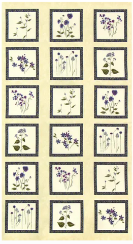 Violet Hill Flower Frame Quilt Panel by Holly Taylor for Moda Fabrics - 6820 17 Eggshell