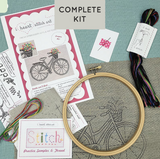 Vintage Bicycle Embroidery Kit by Sarah Milligan of iHeartStitchArt