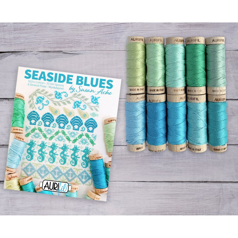 Seaside Blues Floss Collection by Susan Ache for Aurifil