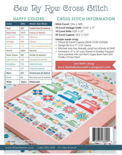 Sew by Row Cross Stitch pattern by Lori Holt for It's Sew Emma