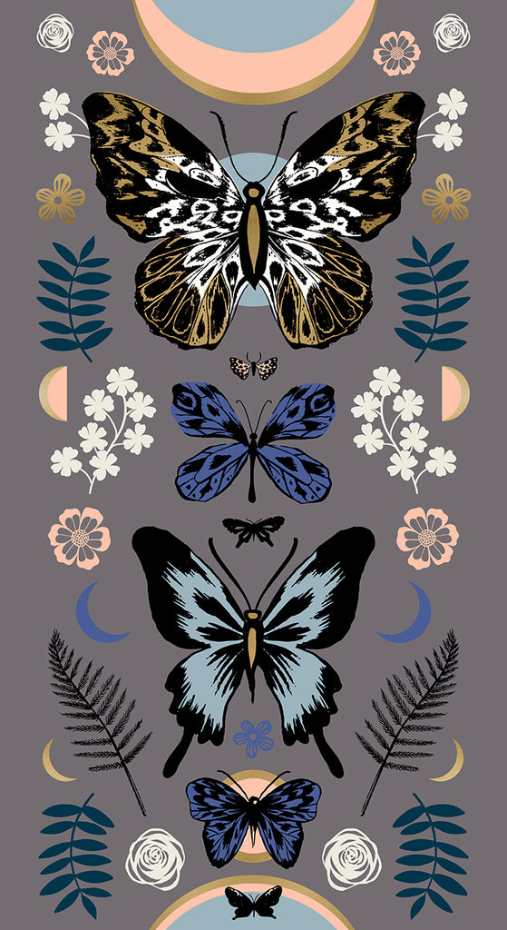 Tiger Fly Panels by Sarah Watts for Ruby Star Society: Slate Grey RS2011 14M - Mother