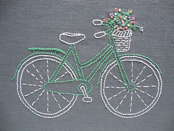 Vintage Bicycle Embroidery Kit by Sarah Milligan of iHeartStitchArt
