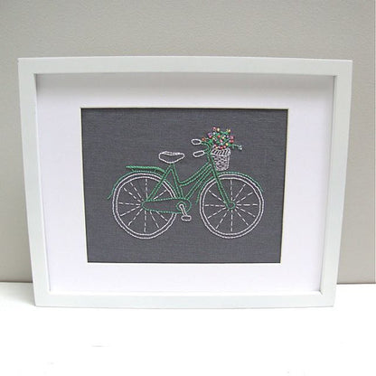 Vintage Bicycle Embroidery Kit by Sarah Milligan of iHeartStitchArt