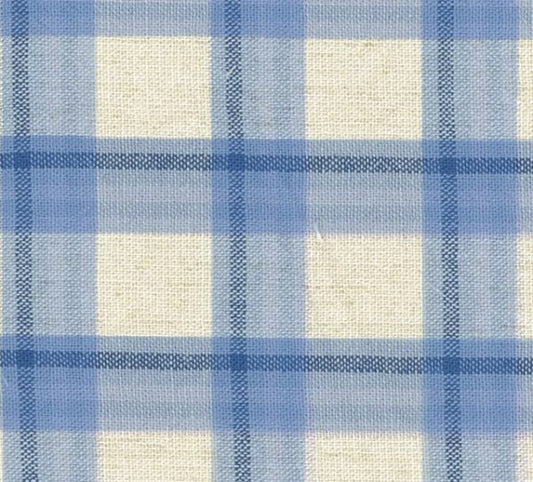 *1 Yard Precut* Outback Wife by Gertrude Made for Ella Blue Fabrics- Yarn Dye Blue Plaid *end of bolt*