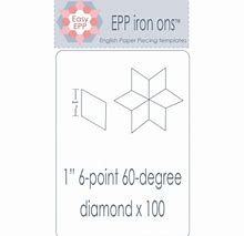 1 1/2 inch 6 Point Diamond EPP iron ons by Hugs'n Kisses